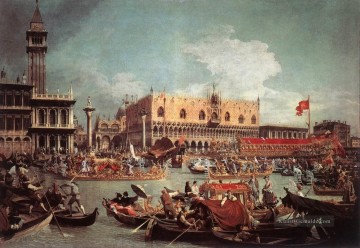 Canaletto Werke - Der Bucintoro der Rückkehr zum Molo Am Himmelfahrtstag Canaletto